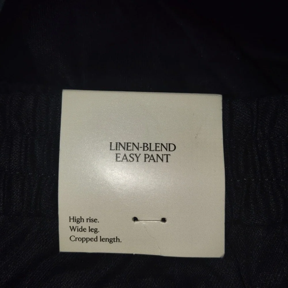 New Banana‎ Republic Pants XL Wide Leg Cropped Easy Linen Blend Flowy Black NWT